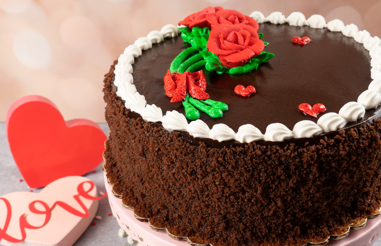 Valentine's Decorated 8 inch Dobash Cake