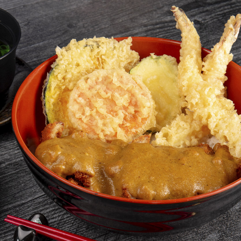 Chicken Katsu Curry with Tempura Donburi